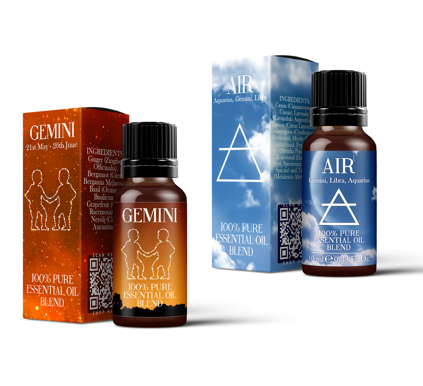 Air Element & Gemini Essential Oil Blend Twin Pack (2x10ml)