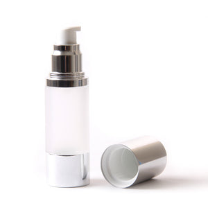 Frosted & Silver Chrome 30ml With Cap - Airless Serum Bottles