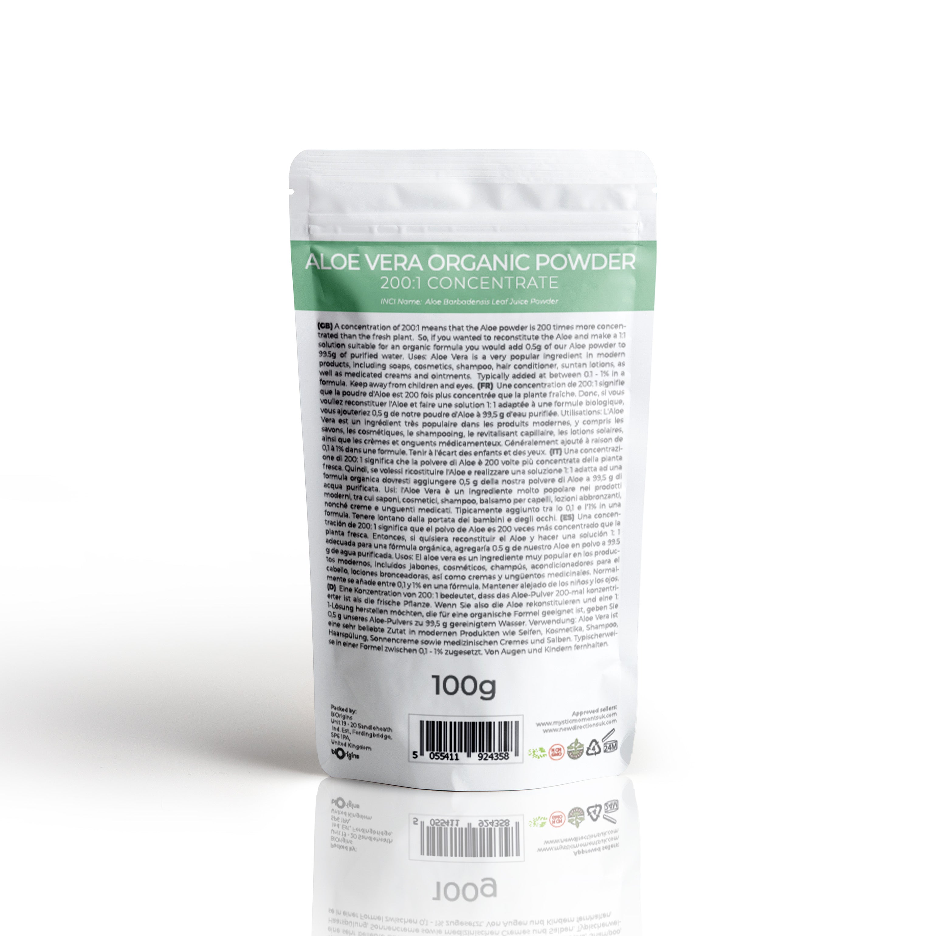 Aloe Vera Powder Organic 200:1 Concentration
