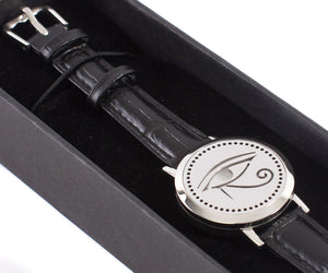 Eye of Horus | Aromatherapy Oil Diffuser Bracelet with Adjustable Leather Strap