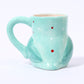 Blue Ceramic Polka Dot Owl Mug