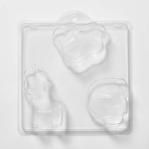 Elephant, Giraffe & Rabbit PVC Mould (3 Cavity)