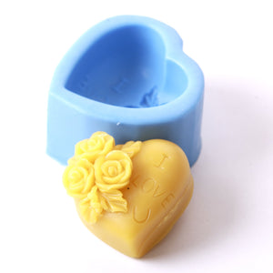 Heart With Roses Silicone Mould