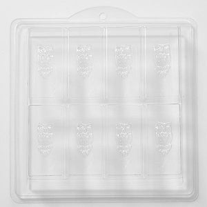 Owl Embossed On Rectangle Soap PVC Mould (8 Cavity)