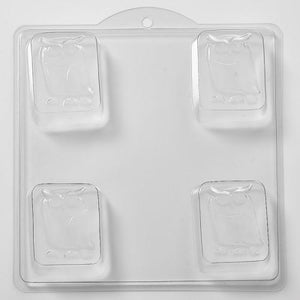 Owl on Rectangle Soap PVC Mould (4 Cavity)