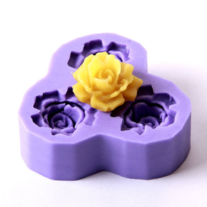 Rose Silicone Mould (3 Cavity)
