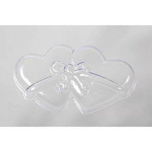 Wedding Favour Double Heart Ribbon Tied PVC Mould (8 Cavity)